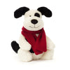 Jellycat Julebamse, Bashful hund m halstørklæde - 31 cm