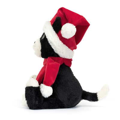 Jellycat Julebamse, Katten Jack med nissehue - 32 cm