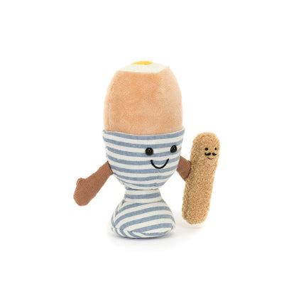 Jellycat bamse, Amuseable æg, Blødkogt æg med brød - 16 cm