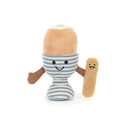 Jellycat bamse, Amuseable æg, Blødkogt æg med brød - 16 cm