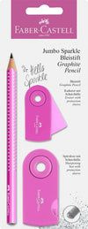 Faber-Castell 3-i-1 Jumbo Sparkle sæt, Pink glitter