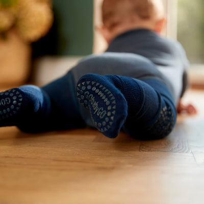 GoBabyGo kravlestrømpebuks m. gummidutter, Navy blue