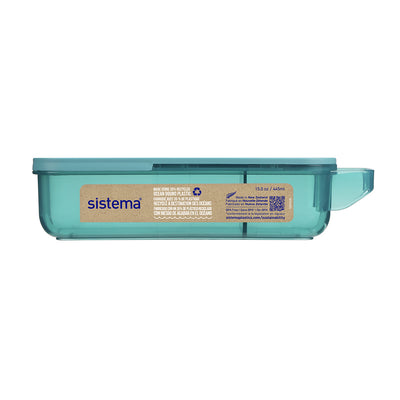 Sistema Snack and slide madkasse, 430 ml - Teal stone