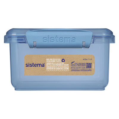 Sistema Lunch plus To Go, madkasse m 1 rum og bestik - Mountain blue