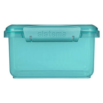 Sistema Lunch plus To Go, madkasse m 1 rum og bestik - Teal stone