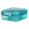 Sistema Bento Cube To Go, madkasse m 5 rum og en beholder - Teal stone