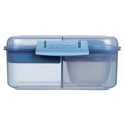 Sistema Bento Cube To Go, madkasse m 5 rum og en beholder - Mountain blue