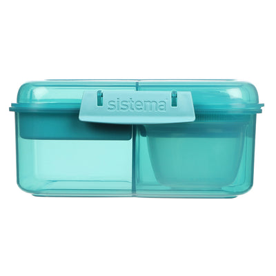 Sistema Bento Cube To Go, madkasse m 5 rum og en beholder - Teal stone