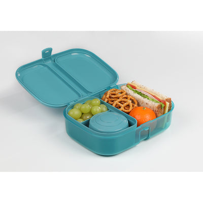 Sistema Bento Cube To Go, madkasse m 5 rum og en beholder - Teal stone