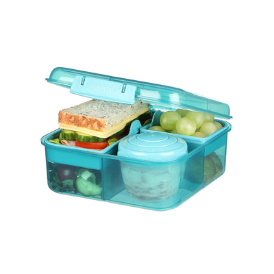 Sistema Bento Cube To Go, madkasse m 5 rum og en beholder - Teal stone