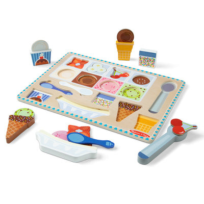 Melissa & Doug 2-i-ét legesæt, Magnetisk puslespil og legemad-  Ice cream