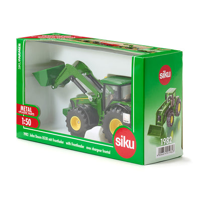 Siku John Deere traktor m. frontlæsser, 1:50