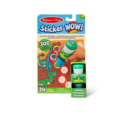 Melissa & Doug Wow! Activity pad, Stempel-selv klistermærker - Dinosaur