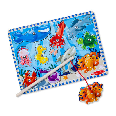 Melissa & Doug Magnetisk træpuslespil med fiskestang, 10 brikker