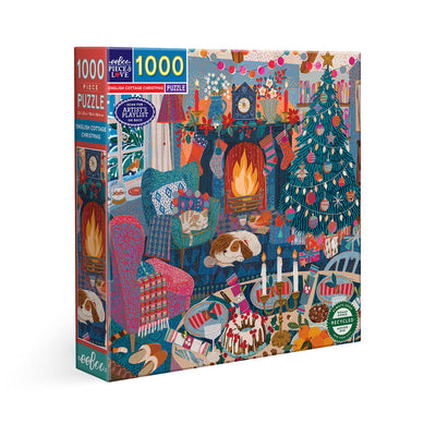 eeBoo Puslespil, 1000 brk - English Cottage Christmas