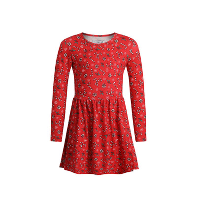 Liberté Ami (Børn) Alma Ls Babydoll Dress - Candycane Red