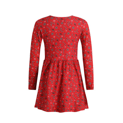 Liberté Ami (Børn) Alma Ls Babydoll Dress - Candycane Red