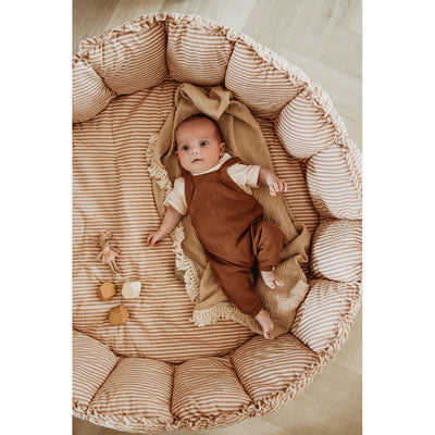 Play&Go Bloom, Tre-i-én babytæppe, økologisk - Stripes brown