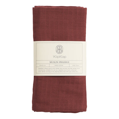 KlipKlap Muslin Babysvøp, 120 x 120 cm - Burgundy