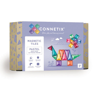 Connetix magnetisk byggesæt, Mini Pack, 32 dele - Pastel