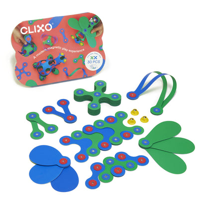 Clixo magnet byggesæt, Crew pack - Green/blue