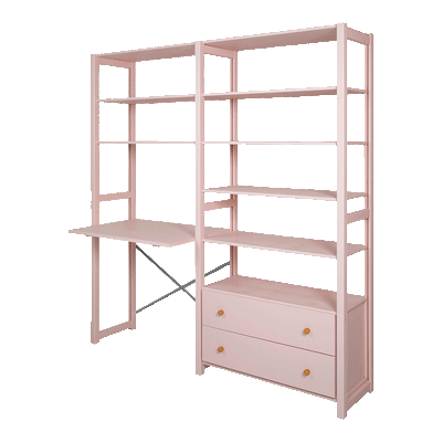 By Aulum Agger Deluxe Stigereol m. skrivebord, H: 179 x B: 163 cm - Blush