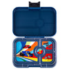 Yumbox XL madkasse m. 4 rum, Tapas - Monte Carlo blue/ Race cars