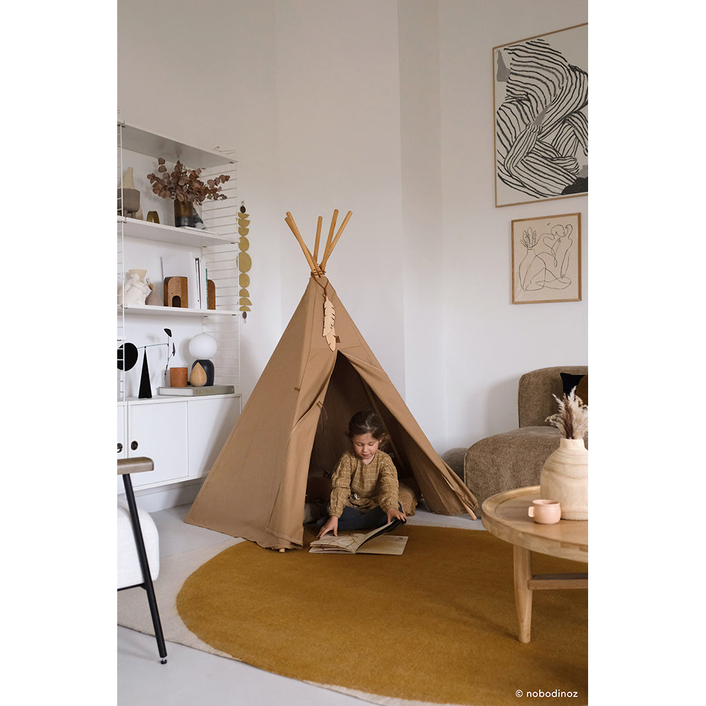 Nobodinoz Nevada Teepee - Fawn - Organic Cotton and Wood unisex