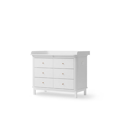 Oliver Furniture Wood puslekommode, m. stor plade - hvid