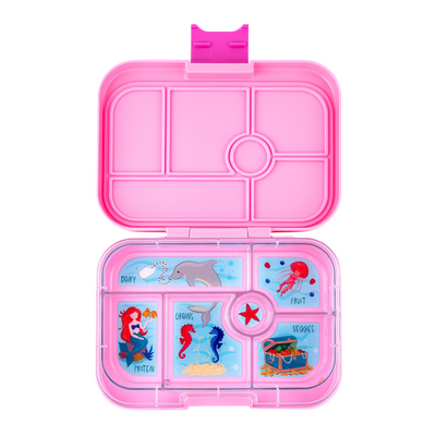 Yumbox madkasse m. 6 rum, Original - Power Pink / Mermaid Tray