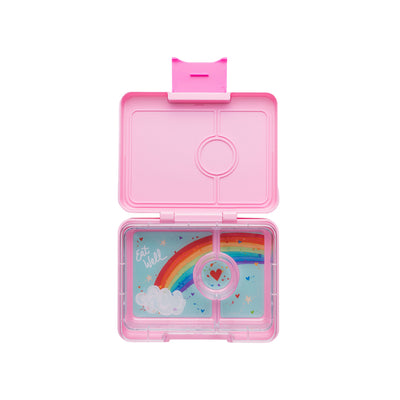 Yumbox madkasse m. 3 rum, Snack - Power Pink/ Rainbow tray