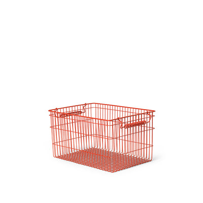 ferm Living trådkurv, Cala Stackable Baskets, Sæt m. 2 stk. - Poppy red