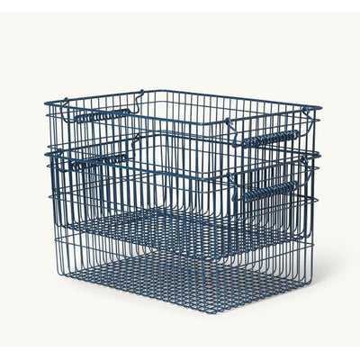 ferm Living trådkurv, Cala Stackable Baskets, Sæt m. 2 stk. - Dark blue