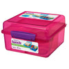 Sistema Lunch Cube max lunch, madkasse m 4 rum og en beholder, Pink