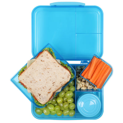 Sistema Bento Lunch madkasse m 5 rum og en beholder, Ocean blue